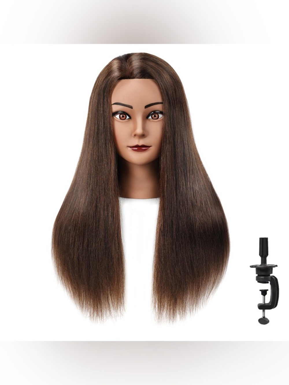 100% Human Hair Mannequin Head Hair Styling Practice Training Head with Clamp